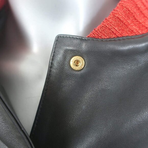 Gucci Hollywood Embroidered Leather Bomber Jacket Black Size 42 - Picture 4 of 14